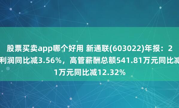 股票买卖app哪个好用 新通联(603022)年报：2024年净利润同比减3.56%，高管薪酬总额541.81万元同比减12.32%